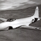 The second XP-80 prototype, nicknamed Gray Ghost, in flight. The wingtip fuel tanks were added on the P-80A production aircraft. This aircraft was lost to an engine failure in 1945, and the test pilot, Tony LeVier, broke his back while ejecting. (US Air Force)